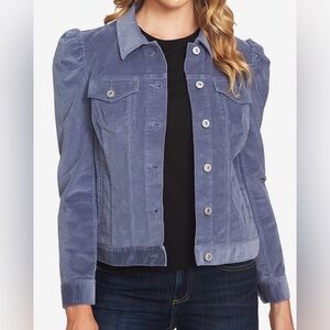 CeCe Women's Soft Blue corduroy Jacket